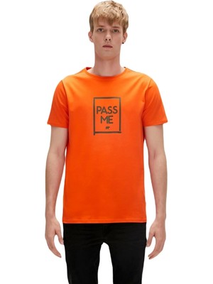 Bad Bear Pass Me 0 Yaka Erkek Tshirt - Turuncu