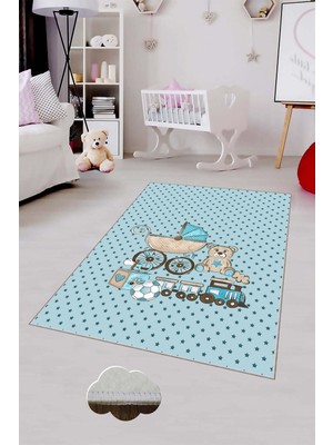 Pelangi Desenli Renkli Dijital Baskılı Yıkanabilir Kaymaz Taban Modern Mutfak Halısı (Süngersiz)