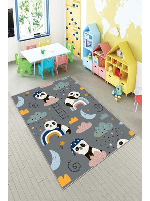 Pelangi Desenli Renkli Dijital Baskılı Yıkanabilir Kaymaz Taban Modern Mutfak Halısı (Süngersiz)