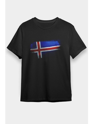 Darkhane Izlanda - Iceland Siyah Unisex Tişört T-Shirt