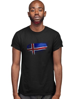 Darkhane Izlanda - Iceland Siyah Unisex Tişört T-Shirt