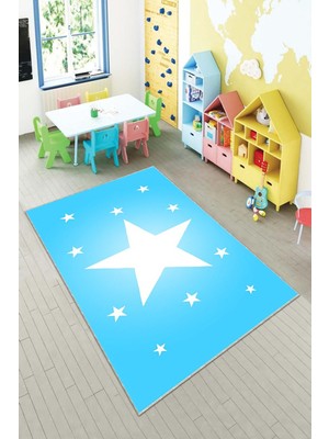 Pelangi Desenli Renkli Dijital Baskı Yıkanabilir Kaymaz Taban Modern Çocuk Halısı ve Yolluk.