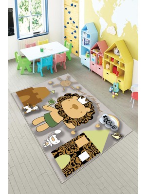 Pelangi Ekonomik Desenli Renkli Dijital Baskı Yıkanabilir Kaymaz Taban Modern Çocuk Halısı.(Süngersiz)