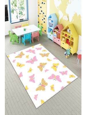 Pelangi Desenli Renkli Dijital Baskılı Yıkanabilir Kaymaz Taban Modern Mutfak Halısı (Süngersiz)