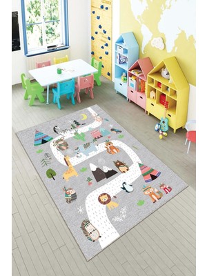 Pelangi Desenli Renkli Dijital Baskılı Yıkanabilir Kaymaz Taban Modern Mutfak Halısı (Süngersiz)