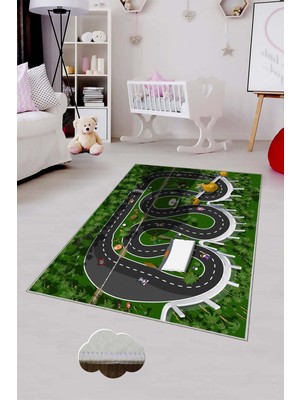 Pelangi Desenli Renkli Dijital Baskı Yıkanabilir Kaymaz Taban Modern Çocuk Halısı ve Yolluk.