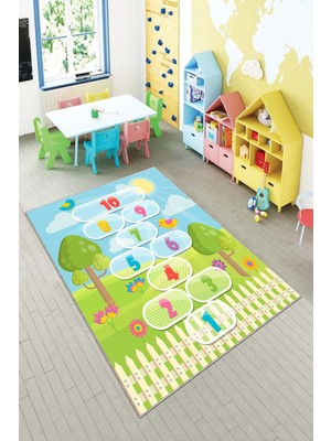 Pelangi Desenli Renkli Dijital Baskılı Yıkanabilir Kaymaz Taban Modern Mutfak Halısı (Süngersiz)