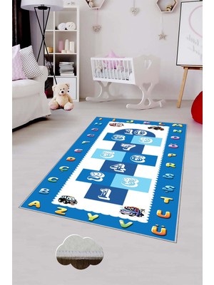 Pelangi Desenli Renkli Dijital Baskılı Yıkanabilir Kaymaz Taban Modern Mutfak Halısı (Süngersiz)