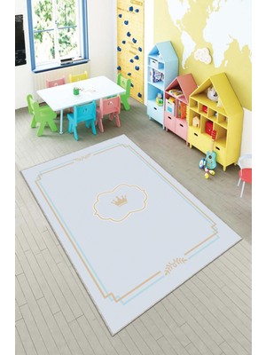 Pelangi Ekonomik Desenli Renkli Dijital Baskı Yıkanabilir Kaymaz Taban Modern Çocuk Halısı.(Süngersiz)