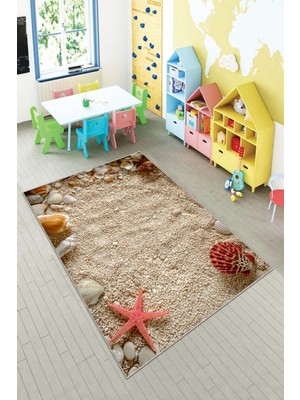 Pelangi Desenli Renkli Dijital Baskılı Yıkanabilir Kaymaz Taban Modern Mutfak Halısı (Süngersiz)