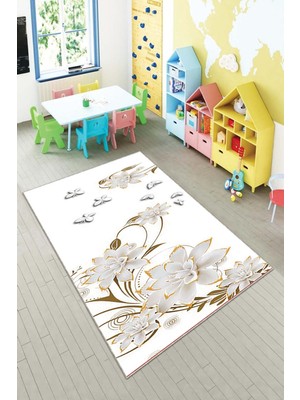 Pelangi Desenli Renkli Dijital Baskı Yıkanabilir Kaymaz Taban Modern Çocuk Halısı ve Yolluk.