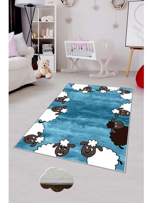 Pelangi Desenli Renkli Dijital Baskılı Yıkanabilir Kaymaz Taban Modern Mutfak Halısı (Süngersiz)