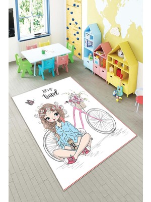 Pelangi Desenli Renkli Dijital Baskı Yıkanabilir Kaymaz Taban Modern Çocuk Halısı ve Yolluk.