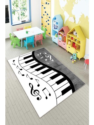 Pelangi Desenli Renkli Dijital Baskılı Yıkanabilir Kaymaz Taban Modern Mutfak Halısı (Süngersiz)