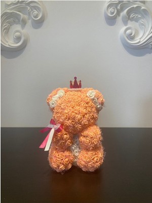 Özel Tasarım El Yapımı Teddy Rose Bear Güllü Ayıcık 24 cm