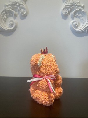 Özel Tasarım El Yapımı Teddy Rose Bear Güllü Ayıcık 24 cm