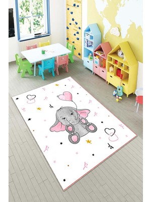Pelangi Desenli Renkli Dijital Baskı Yıkanabilir Kaymaz Taban Modern Çocuk Halısı ve Yolluk.