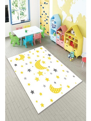 Pelangi Desenli Renkli Dijital Baskı Yıkanabilir Kaymaz Taban Modern Çocuk Halısı ve Yolluk.