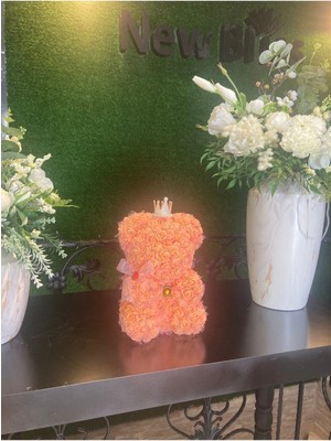 Özel Tasarım El Yapımı Teddy Rose Bear Güllü Ayıcık 24 cm