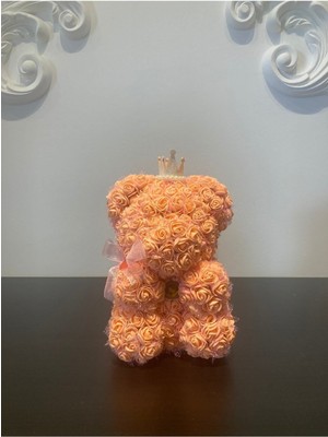 Özel Tasarım El Yapımı Teddy Rose Bear Güllü Ayıcık 24 cm