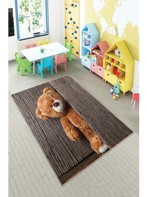 Pelangi Desenli Renkli Dijital Baskı Yıkanabilir Kaymaz Taban Modern Çocuk Halısı ve Yolluk.