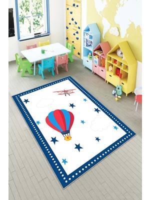 Pelangi Desenli Renkli Dijital Baskı Yıkanabilir Kaymaz Taban Modern Çocuk Halısı ve Yolluk.