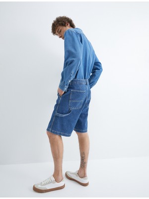 Koton Oversize Kot Şort Düğmeli Cep Detaylı