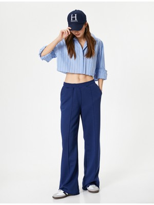 Koton Geniş Paça Eşofman Nervürlü Rahat Kalıp