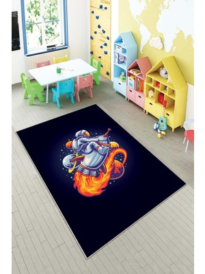 Pelangi Ekonomik Desenli Renkli Dijital Baskı Yıkanabilir Kaymaz Taban Modern Çocuk Halısı.(Süngersiz)