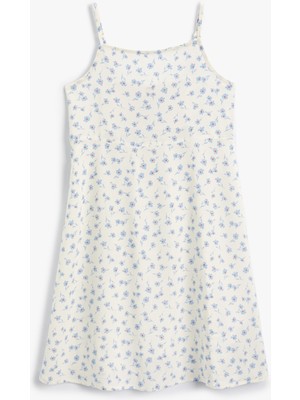 Koton Askılı Elbise Çiçekli Viskon Kumaş