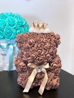 Özel Tasarım El Yapımı Teddy Rose Bear Güllü Ayıcık 25 cm