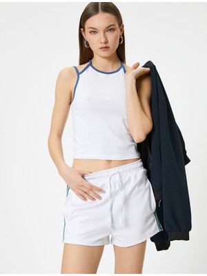 Koton Crop Halter Yaka Üst Askılı Renk Kontrastlı