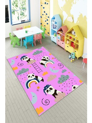 Pelangi Desenli Renkli Dijital Baskılı Yıkanabilir Kaymaz Taban Modern Mutfak Halısı (Süngersiz)