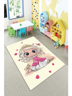 Pelangi Ekonomik Desenli Renkli Dijital Baskı Yıkanabilir Kaymaz Taban Modern Çocuk Halısı.(Süngersiz)