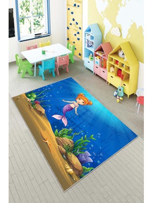 Pelangi Desenli Renkli Dijital Baskılı Yıkanabilir Kaymaz Taban Modern Mutfak Halısı (Süngersiz)