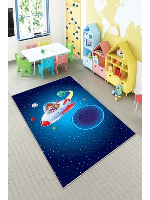 Pelangi Desenli Renkli Dijital Baskı Yıkanabilir Kaymaz Taban Modern Çocuk Halısı ve Yolluk.