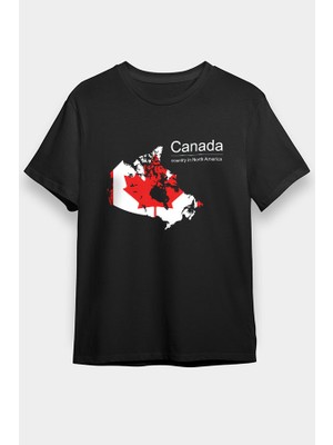 Darkhane Kanada Siyah Unisex Tişört T-Shirt
