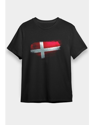 Darkhane Danimarka - Denmark Siyah Unisex Tişört T-Shirt