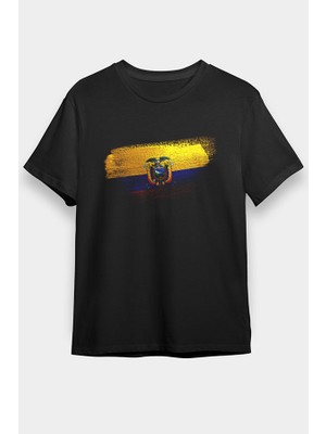 Darkhane Ekvador - Ecuador Siyah Unisex Tişört T-Shirt