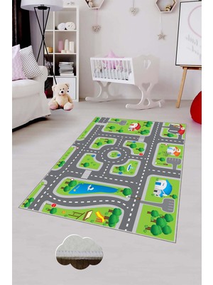 Pelangi Desenli Renkli Dijital Baskılı Yıkanabilir Kaymaz Taban Modern Mutfak Halısı (Süngersiz)