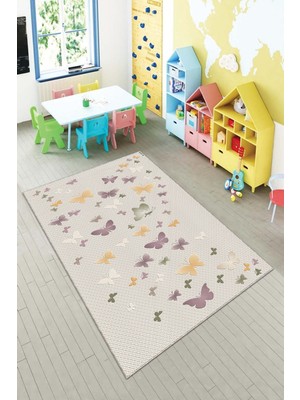 Pelangi Desenli Renkli Dijital Baskılı Yıkanabilir Kaymaz Taban Modern Mutfak Halısı (Süngersiz)