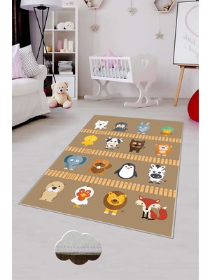 Pelangi Desenli Renkli Dijital Baskılı Yıkanabilir Kaymaz Taban Modern Mutfak Halısı (Süngersiz)