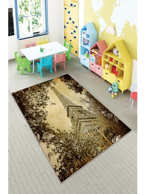 Pelangi Desenli Renkli Dijital Baskılı Yıkanabilir Kaymaz Taban Modern Mutfak Halısı (Süngersiz)