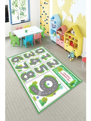 Pelangi Desenli Renkli Dijital Baskılı Yıkanabilir Kaymaz Taban Modern Mutfak Halısı (Süngersiz)