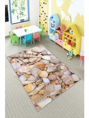 Pelangi Desenli Renkli Dijital Baskılı Yıkanabilir Kaymaz Taban Modern Mutfak Halısı (Süngersiz)