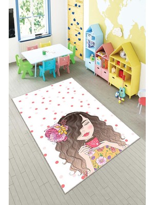 Pelangi Desenli Renkli Dijital Baskı Yıkanabilir Kaymaz Taban Modern Çocuk Halısı ve Yolluk.