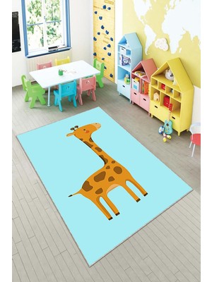 Pelangi Desenli Renkli Dijital Baskı Yıkanabilir Kaymaz Taban Modern Çocuk Halısı ve Yolluk.