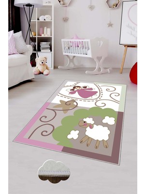 Pelangi Desenli Renkli Dijital Baskılı Yıkanabilir Kaymaz Taban Modern Mutfak Halısı (Süngersiz)