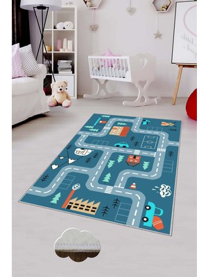 Pelangi Desenli Renkli Dijital Baskılı Yıkanabilir Kaymaz Taban Modern Mutfak Halısı (Süngersiz)