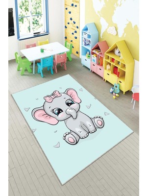 Pelangi Desenli Renkli Dijital Baskılı Yıkanabilir Kaymaz Taban Modern Mutfak Halısı (Süngersiz)